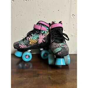 SRF Vision Canvas Blue Pink Quad Recreational Roller Blade Skates UK 3 US 4